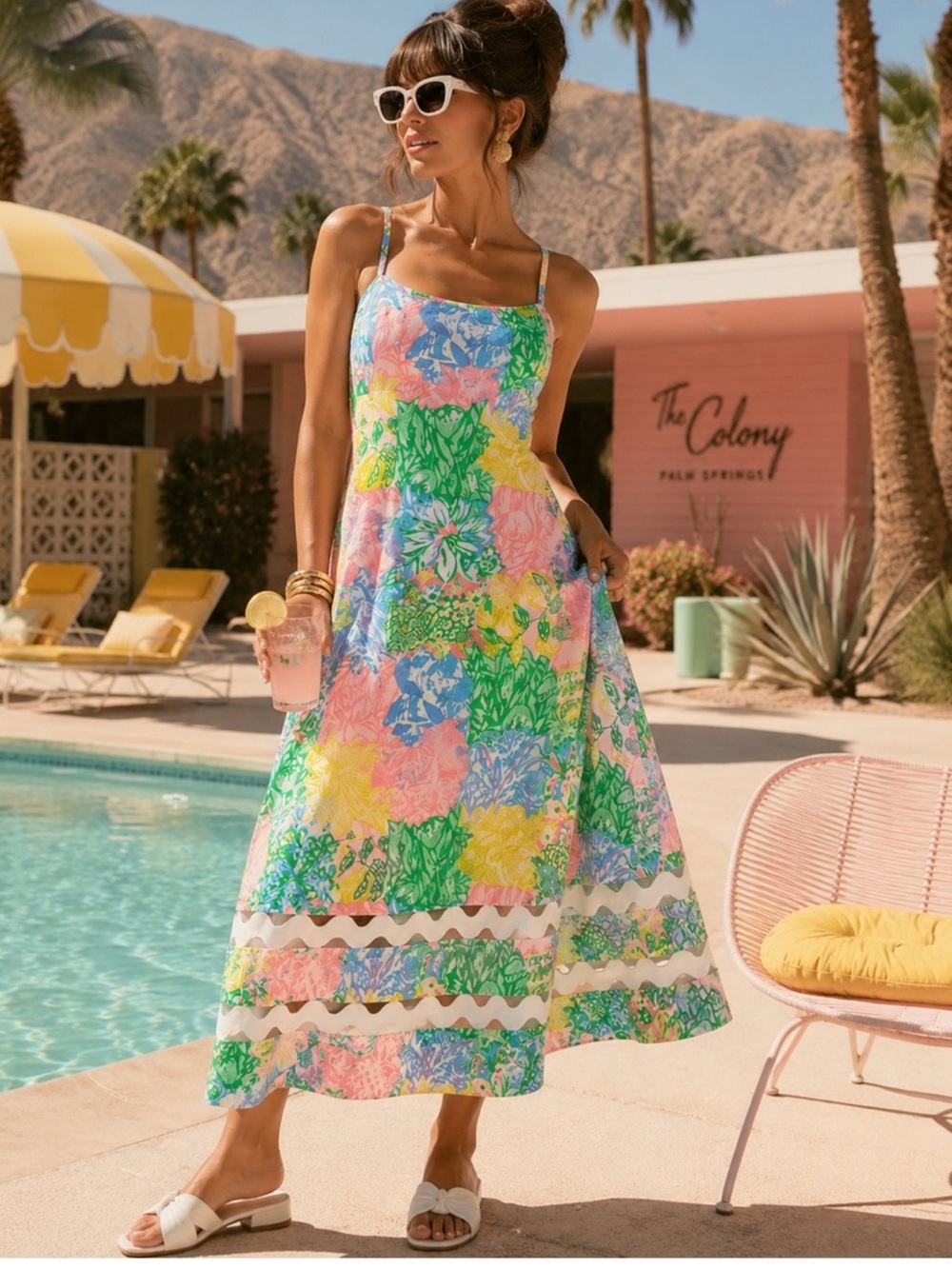 Lilly Pulitzer Hailey Floral Cotton Midi Dress – Size 8